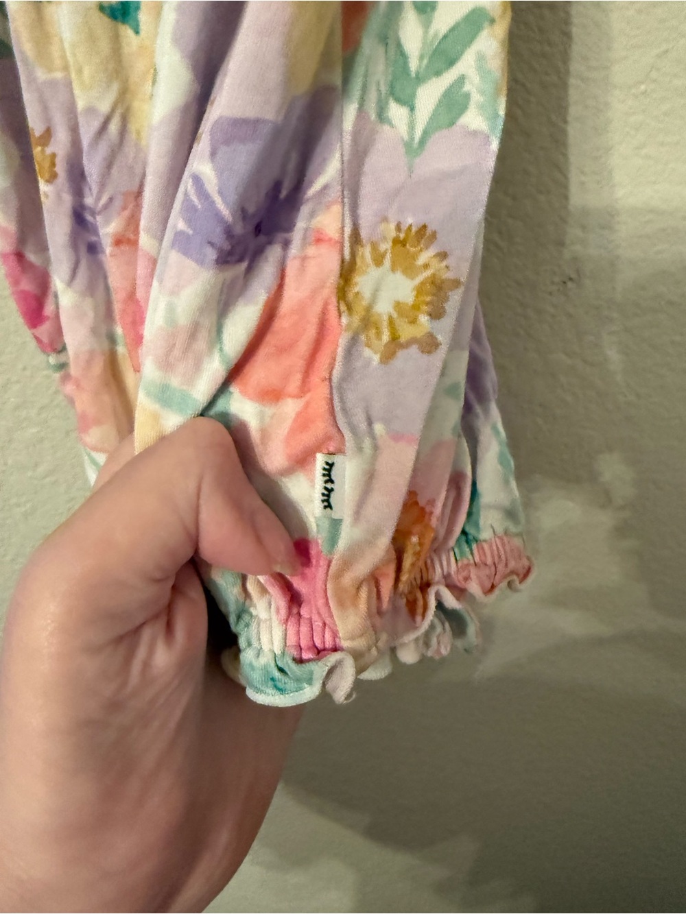 Little Sleepies Pastel Floral Smocked Bubble Dress - Pink Yellow Purple Green - Picture 3 of 5